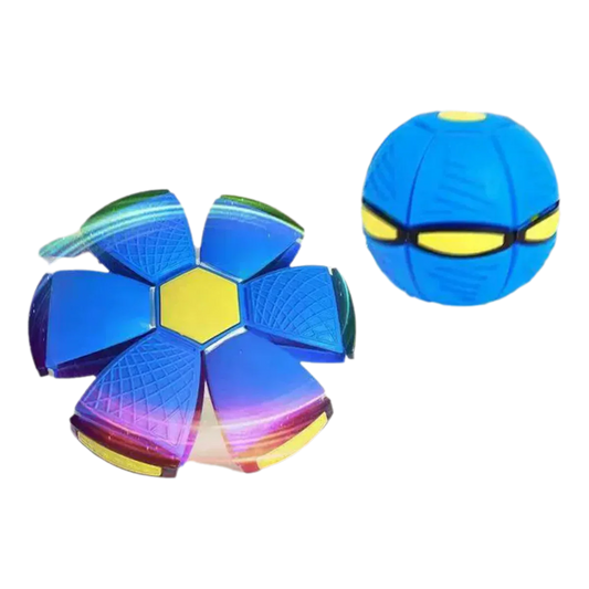 Blue Flying Saucer Vent Ball - 9.8 in (25 cm) Deformable Foot Decompression Toy for Parent-Child Outdoor Play