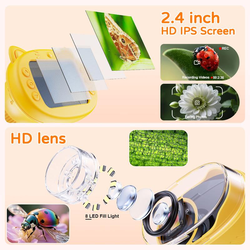 Aurorahaven Kids Microscope with 4K Camera & 1000X Magnification - STEM Educational Toy for Ages 3-12, Perfect Gift for Boys & Girls!