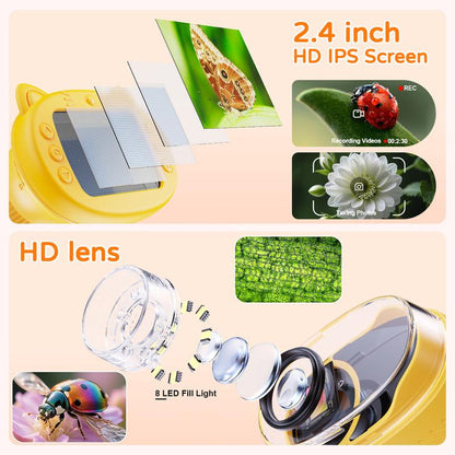 Aurorahaven Kids Microscope with 4K Camera & 1000X Magnification - STEM Educational Toy for Ages 3-12, Perfect Gift for Boys & Girls!