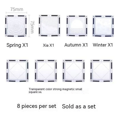 Color Window Asterism Magnetic Building Blocks Assembly