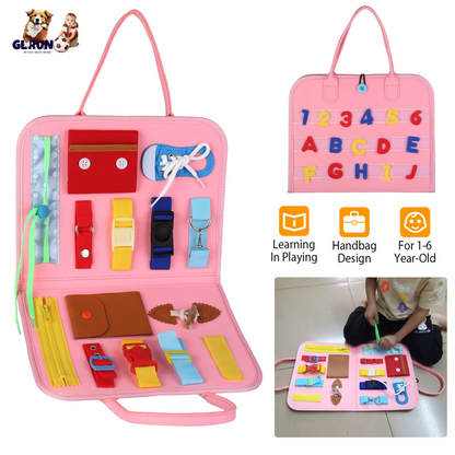 Kids Busy Board Sensory Activity Board Preschool Learning Toys Montessori Educational Gift for 1-6 Years Old Baby Toddler Girls Boys