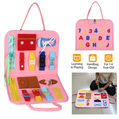 Kids Busy Board Sensory Activity Board Preschool Learning Toys Montessori Educational Gift for 1-6 Years Old Baby Toddler Girls Boys