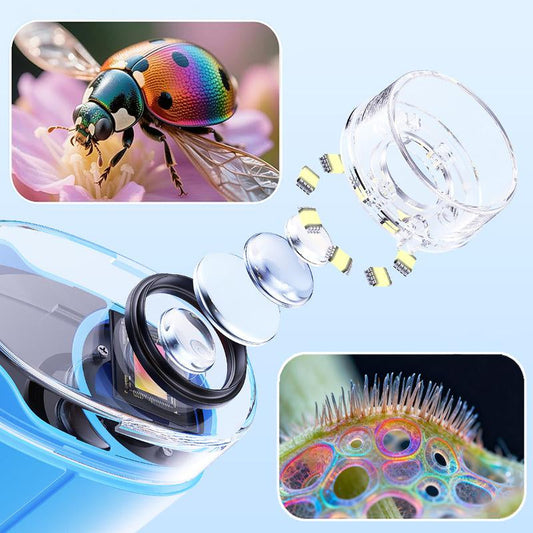 Aurorahaven Kids Microscope with 4K Camera & 1000X Magnification - STEM Educational Toy for Ages 3-12, Perfect Gift for Boys & Girls!