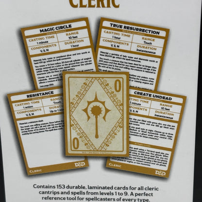 DUNGEONS & DRAGONS Spell Book Cards Cleric 153 Durable Laminated Cards C56660000