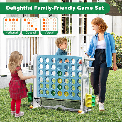 Jumbo 4-to-Score Game with Ring-toss and Basketball Hoop