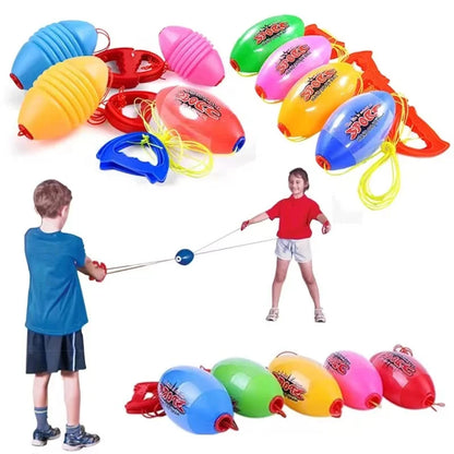 Hand-Pulled Shuttle Ball Toy – Elastic Pull Ball for Kids, Arm Strength Training & Outdoor Games, 20×10 cm (7.9×3.9 in)