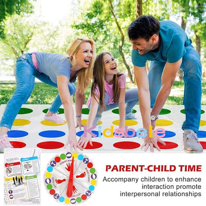 Twister Game Play Mat with Spinner – 63 x 43 in (160 x 110 cm) Indoor & Outdoor Family Party Game, Parent-Child Interactive Toy