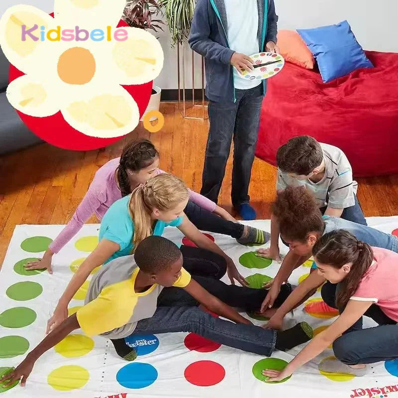 Twister Game Play Mat with Spinner – 63 x 43 in (160 x 110 cm) Indoor & Outdoor Family Party Game, Parent-Child Interactive Toy