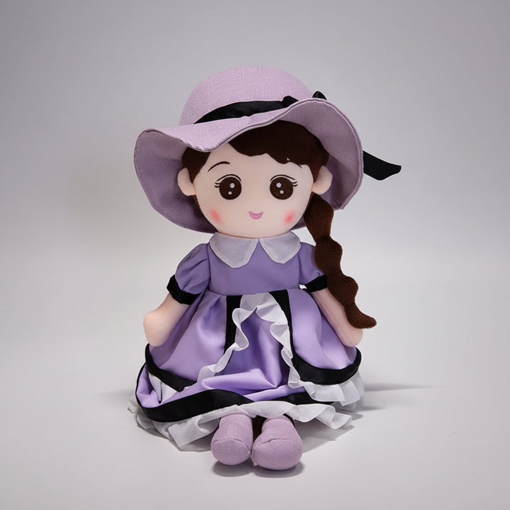 Kawaii Plush Girl Doll – Soft Stuffed Doll Toy for Kids and Decor