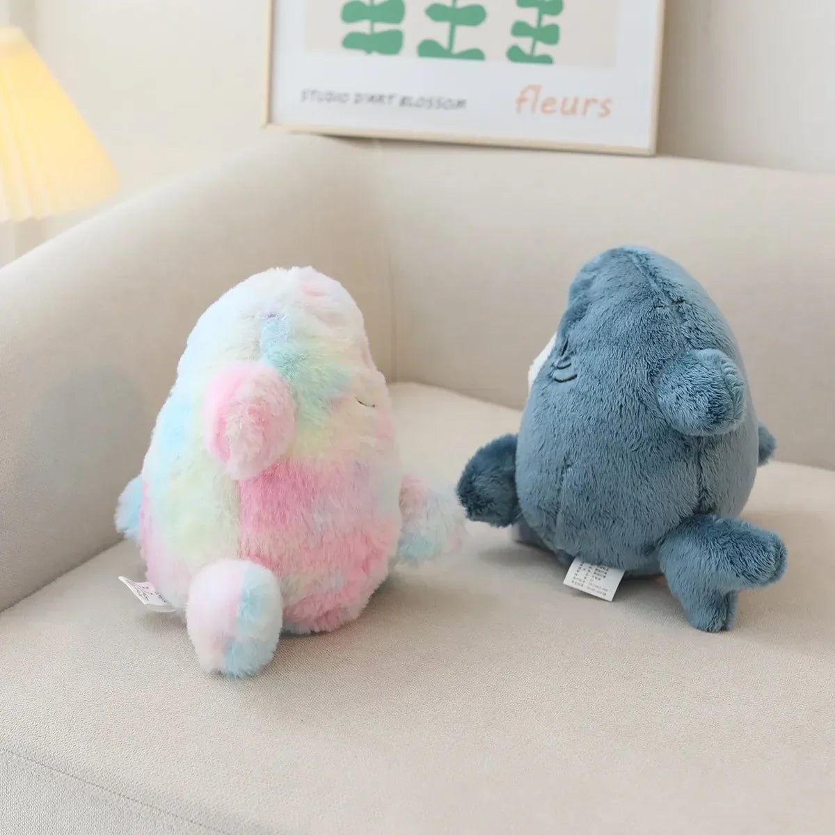 Kawaii Shark Cat Plush Toy – Soft Colorful Stuffed Doll for Kids