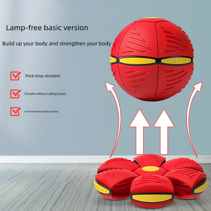 Blue Flying Saucer Vent Ball - 9.8 in (25 cm) Deformable Foot Decompression Toy for Parent-Child Outdoor Play