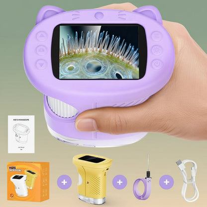 Aurorahaven Kids Microscope with 4K Camera & 1000X Magnification - STEM Educational Toy for Ages 3-12, Perfect Gift for Boys & Girls!
