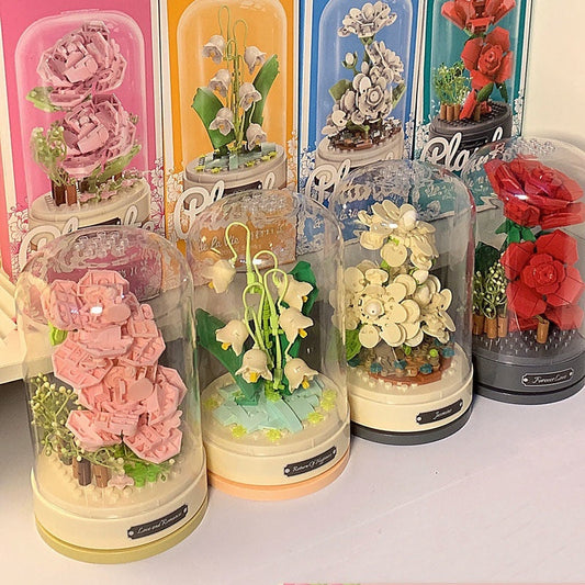 Children Assembling Building Blocks Music Box Toy