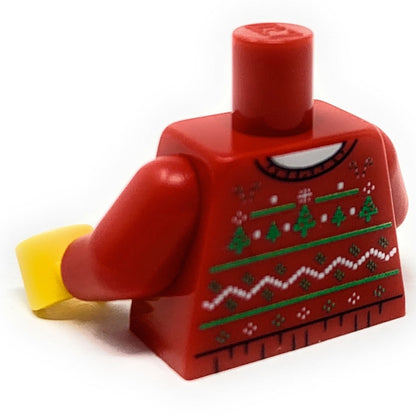 Ugly Red Christmas Tree Sweater Printed Torso