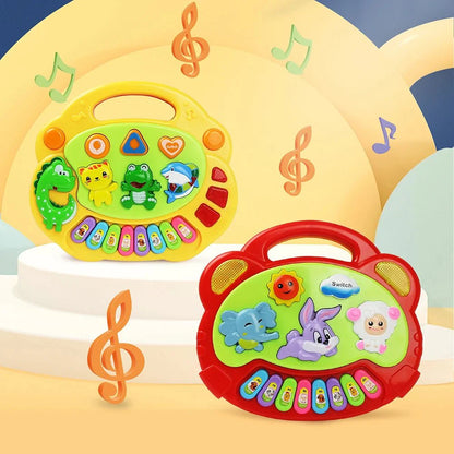 Kids Cartoon Piano Keyboard Toy | Educational Animal Sound Musical Instrument with Lights for Toddlers