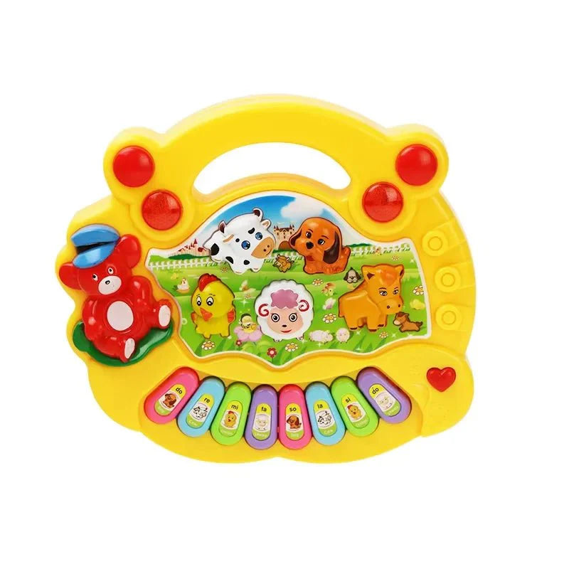 Kids Cartoon Piano Keyboard Toy | Educational Animal Sound Musical Instrument with Lights for Toddlers
