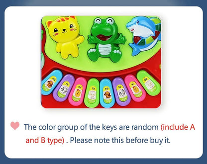 Kids Cartoon Piano Keyboard Toy | Educational Animal Sound Musical Instrument with Lights for Toddlers