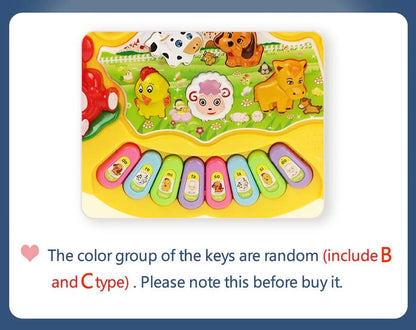 Kids Cartoon Piano Keyboard Toy | Educational Animal Sound Musical Instrument with Lights for Toddlers