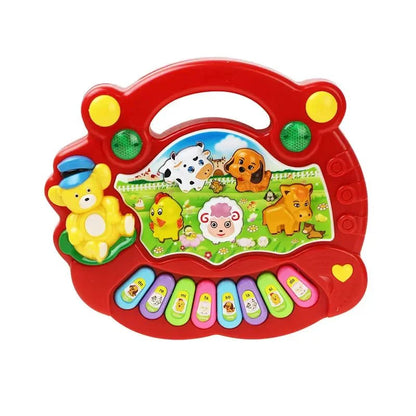 Kids Cartoon Piano Keyboard Toy | Educational Animal Sound Musical Instrument with Lights for Toddlers