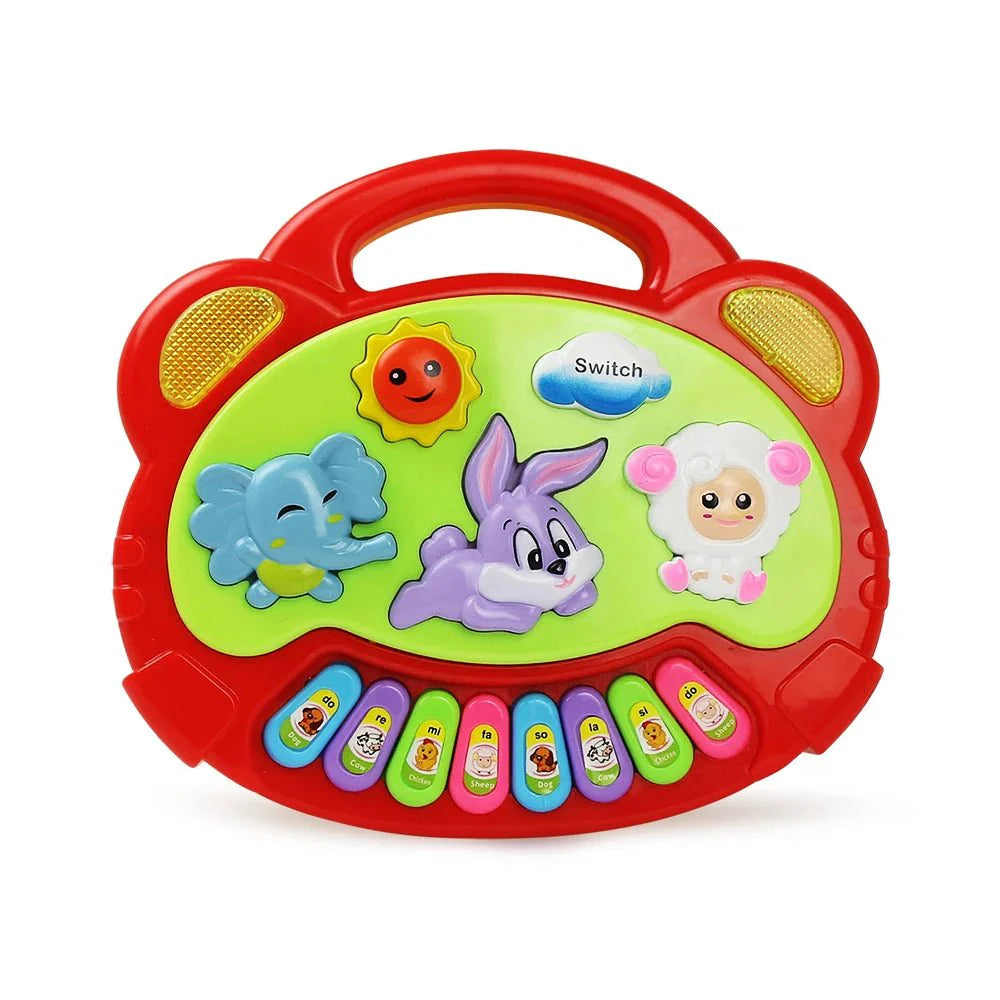 Kids Cartoon Piano Keyboard Toy | Educational Animal Sound Musical Instrument with Lights for Toddlers