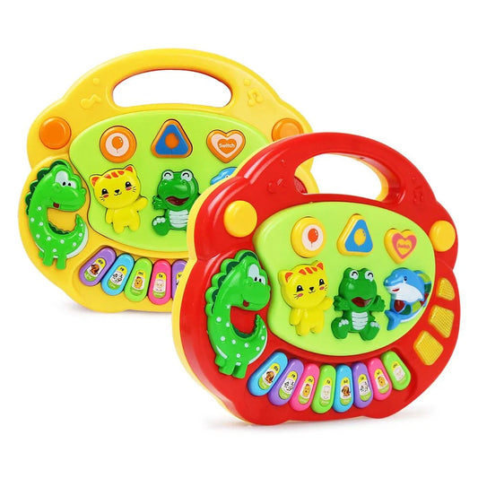Kids Cartoon Piano Keyboard Toy | Educational Animal Sound Musical Instrument with Lights for Toddlers