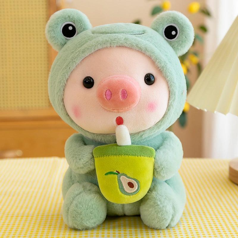Pig Boba Plush Toy Cute Bubble Tea Stuffed Animal for Kids