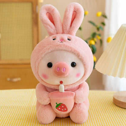 Pig Boba Plush Toy Cute Bubble Tea Stuffed Animal for Kids